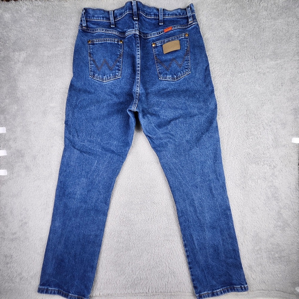 Wrangler Womens Cowboy Cut Slim Fit Jeans 15x32 (34x31) Blue Stonewashed Stretch - Picture 5 of 11